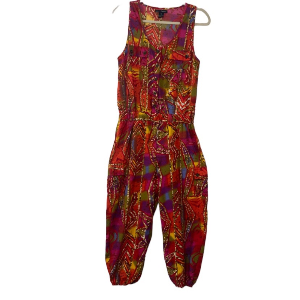 Love Chesley vintage style jumpsuit roper Capri. Size medium